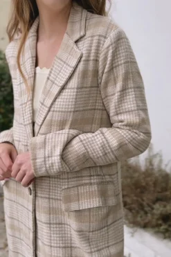 Lennon Longline Plaid Coat