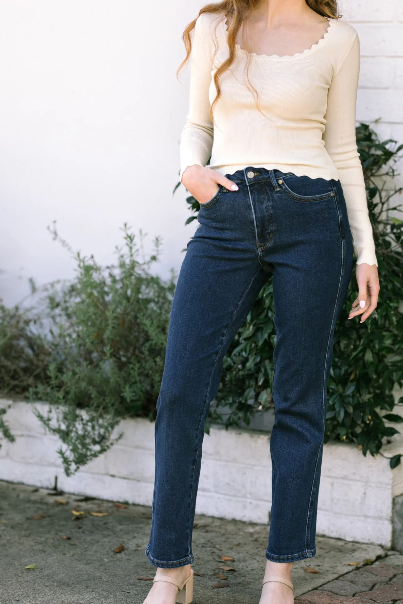 Mandy Scalloped Long Sleeve