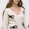 Mary Bow Embroidered Cardigan