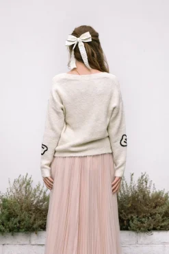Mary Bow Embroidered Cardigan