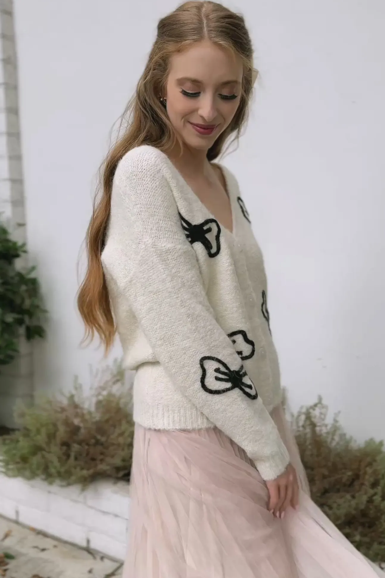 Mary Bow Embroidered Cardigan