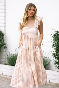 Paula Gingham Tiered Dress