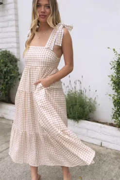 Paula Gingham Tiered Dress