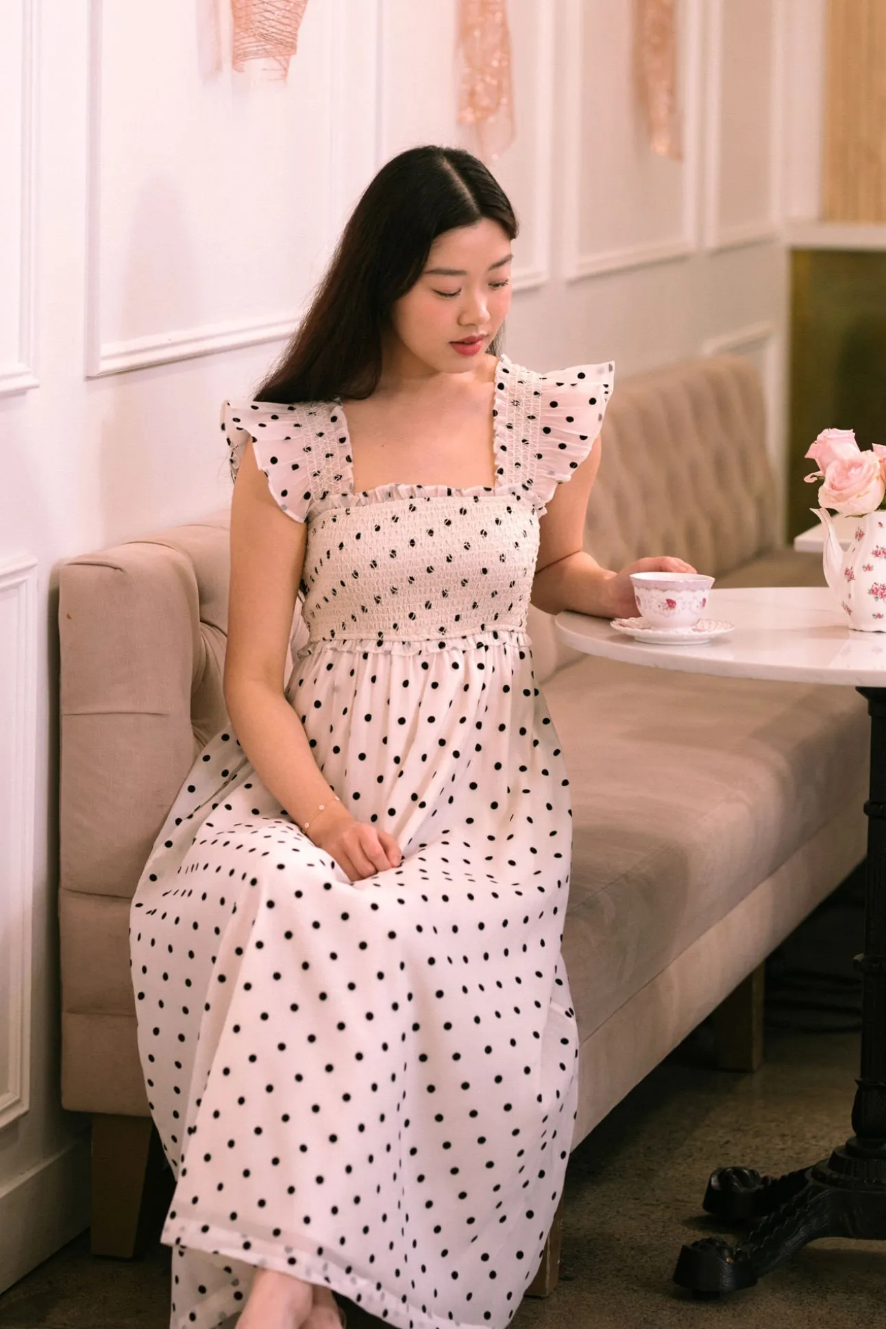 Rosario Dotted Midi Dress