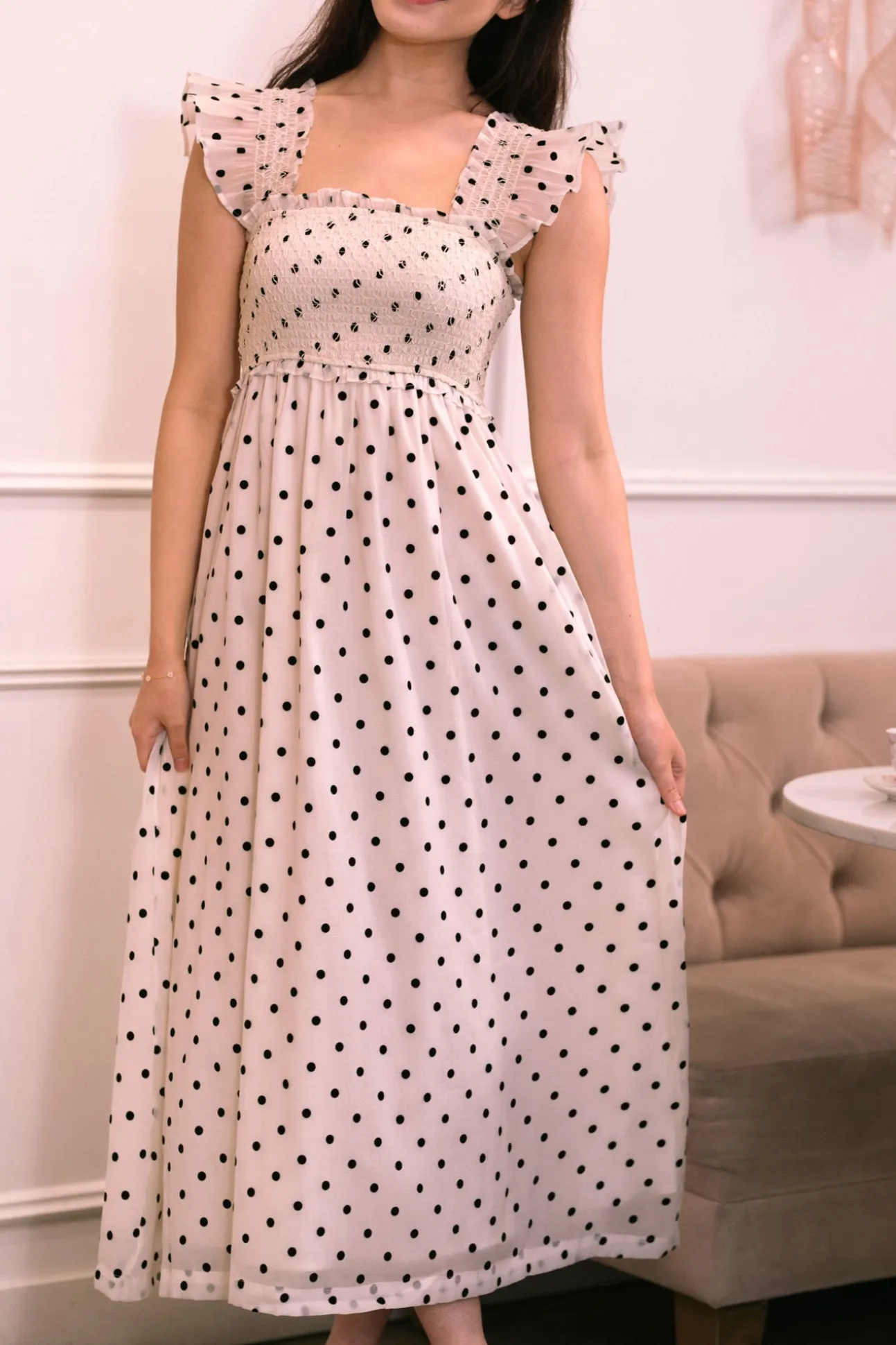 Rosario Dotted Midi Dress