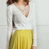 Rosette Surplice Sweater Top