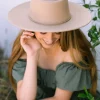 Sarah Wide Brim Hat with Twisted Chain