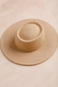 Sarah Wide Brim Hat with Twisted Chain