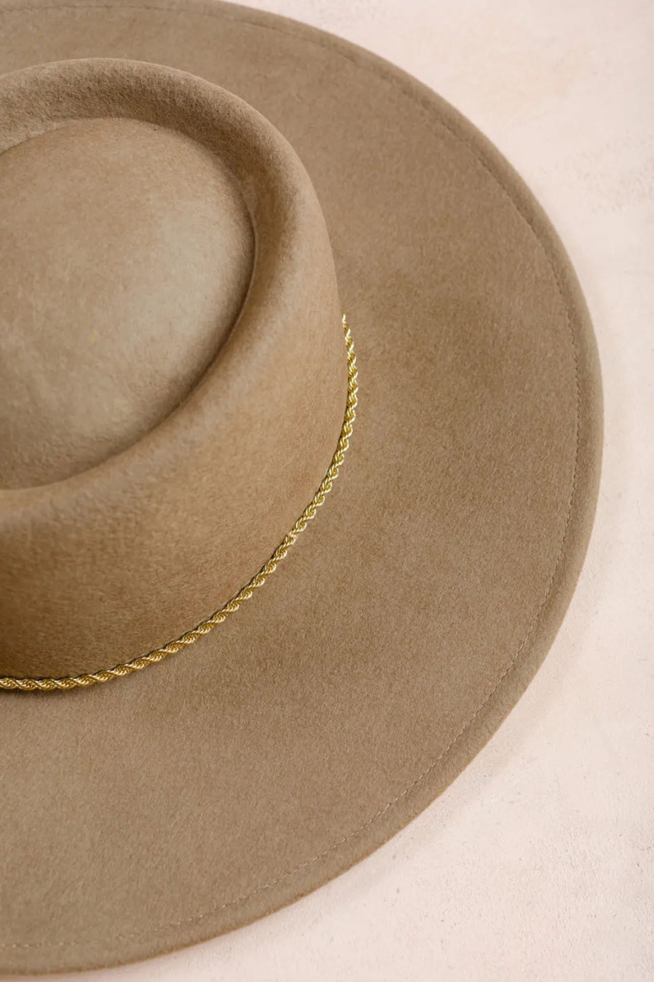 Sarah Wide Brim Hat with Twisted Chain