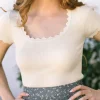 Sharon Scalloped Cropped Top